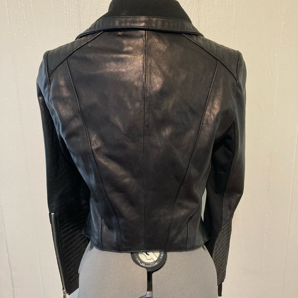BCBG generation black real leather detailed jacket size S. - Picture 3 of 15